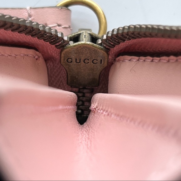 Gucci Cat Motif Continental Embossed GG Leather Zip Around Wallet in Pink - Picture 7 of 7